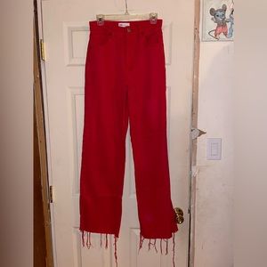 Zara Red Straight Leg Jeans